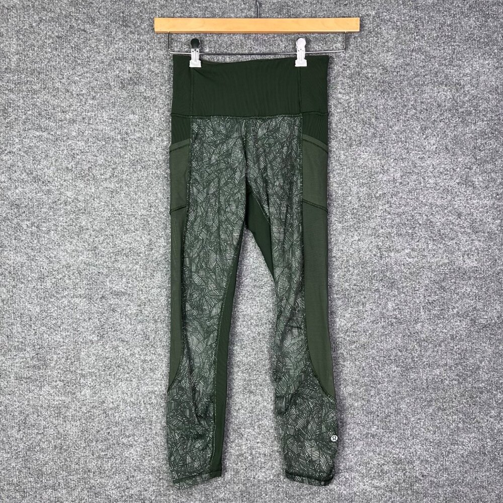 Lululemon‎ Womens High-Rise Leggings Size 6 Green Patterned